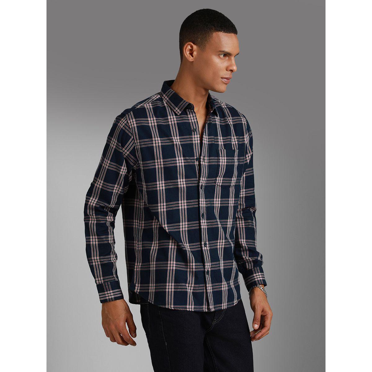قميص كاروهات بنمط تارتان مع جيب هاي ستار × ستايلي-men-clothing-shirts-image-1