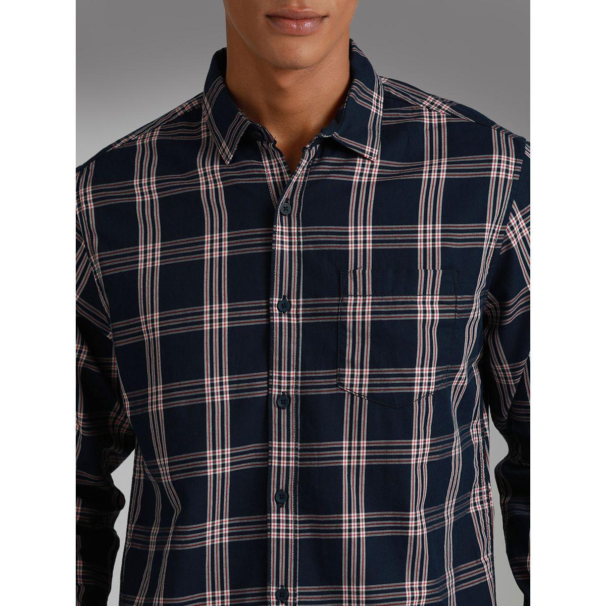 High Star X Styli Tartan Checked Pocket Detail Spread Collar Shirt-men-clothing-shirts-image-2