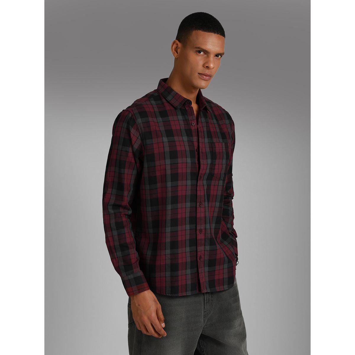 High Star X Styli Tartan Checked Spread Collar Cotton Shirt-men-clothing-shirts-image-1