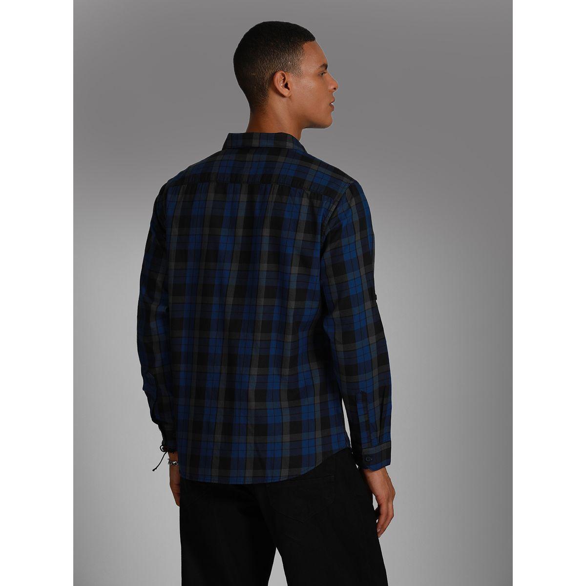 High Star X Styli Tartan Checked Spread Collar Cotton Shirt-men-clothing-shirts-image-3