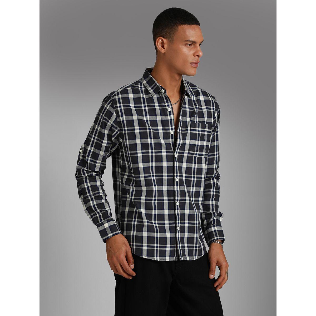High Star X Styli Tartan Checked Slim Collar Cotton Shirt-men-clothing-shirts-image-1