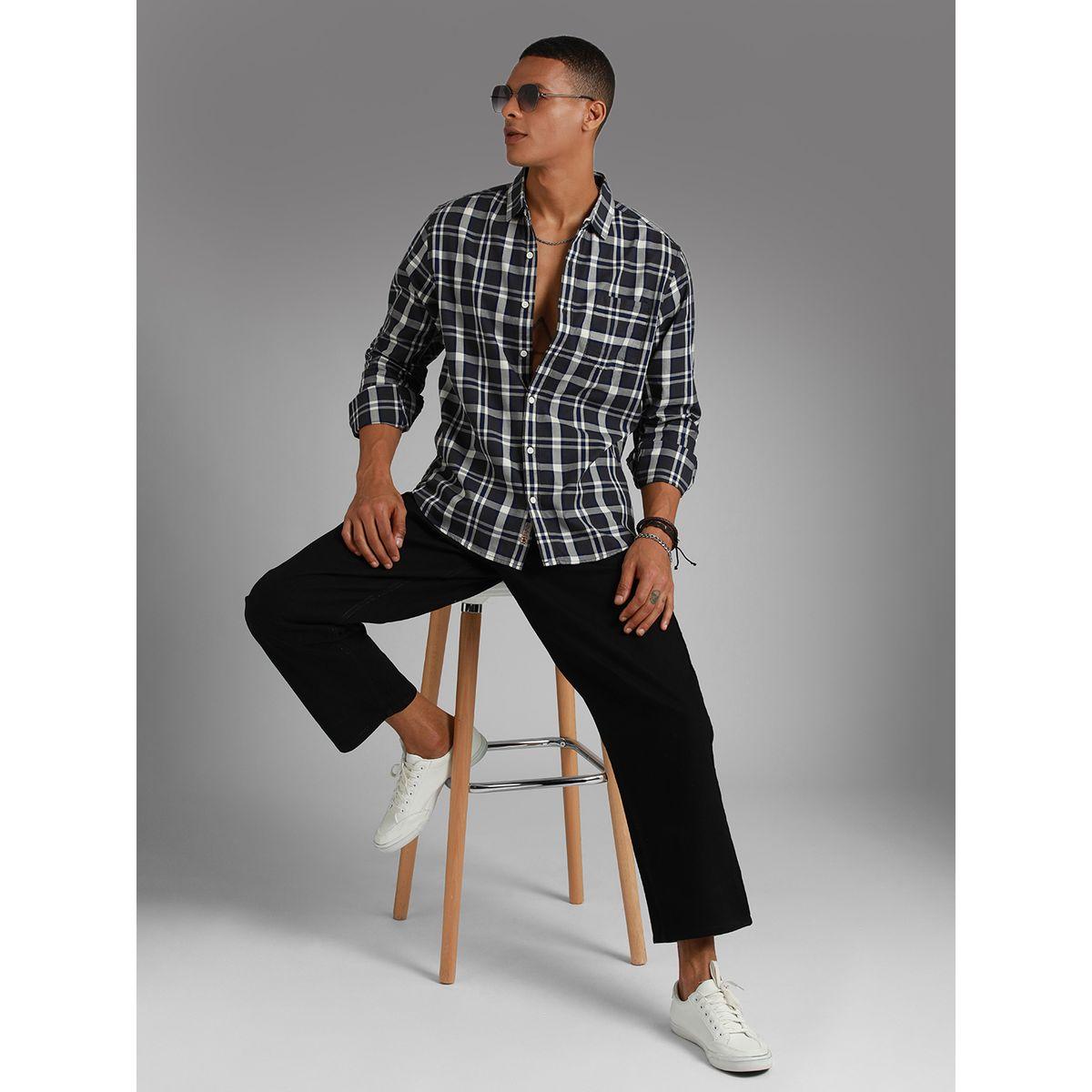 High Star X Styli Tartan Checked Slim Collar Cotton Shirt-men-clothing-shirts-image-4