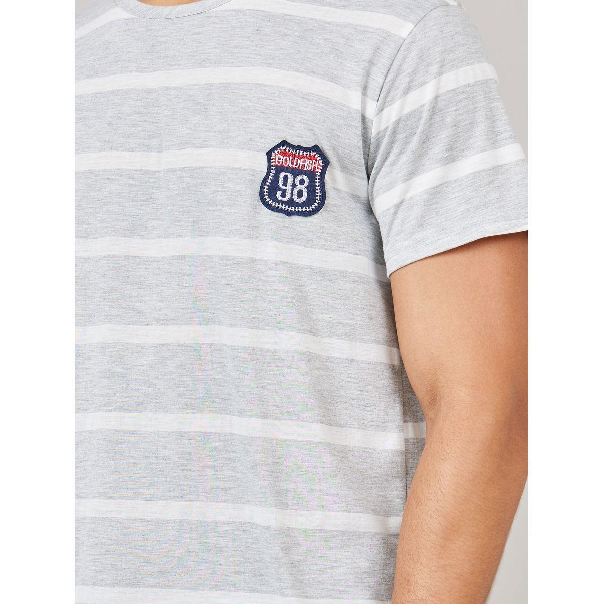 Styli Unwind Striped Crew Neck T-shirt and Short Set-men-clothing-nightwear-sets-image-3
