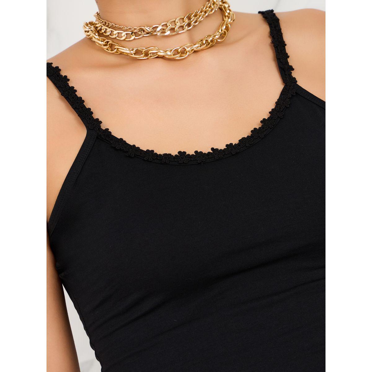 Styli Cotton Lycra Fitted Strappy Cropped Tank-women-clothing-tshirts-image-4