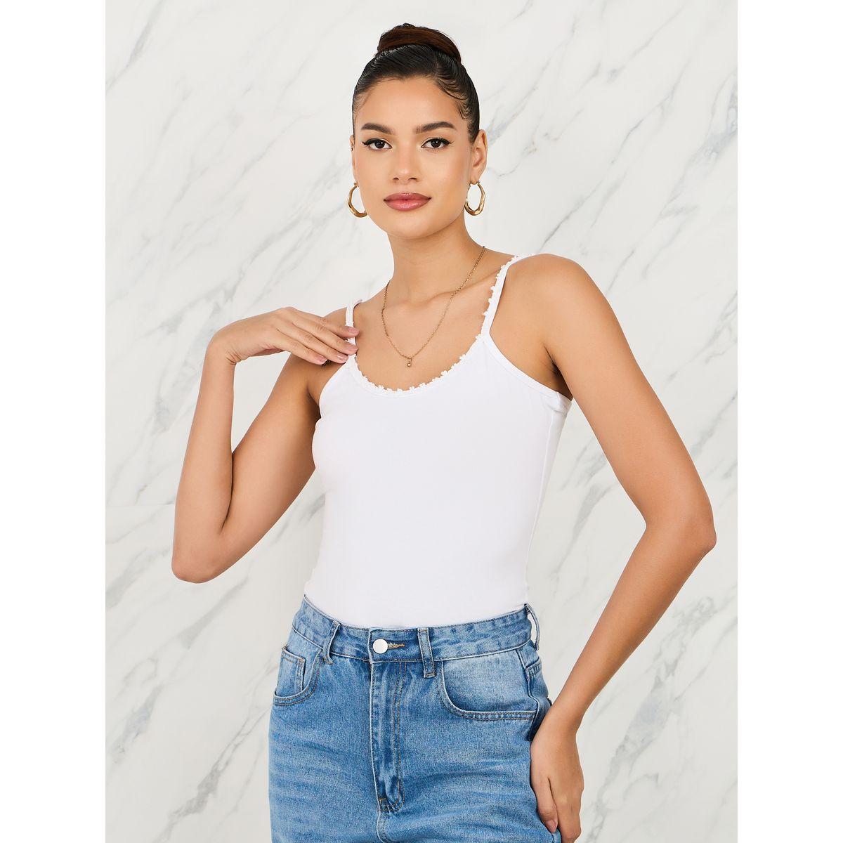 Styli Cotton Lycra Fitted Strappy Cropped Tank-women-clothing-tshirts-image-3