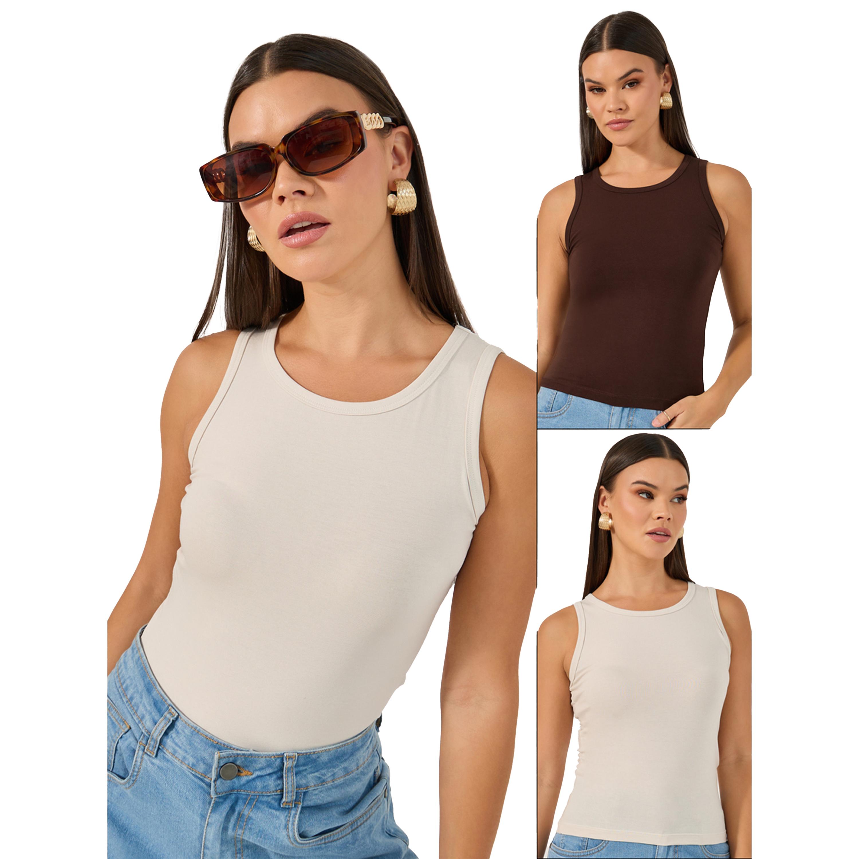 Styli Cotton Lycra Sleeveless Tank Top Pack of 2-women-clothing-tshirts-image-1
