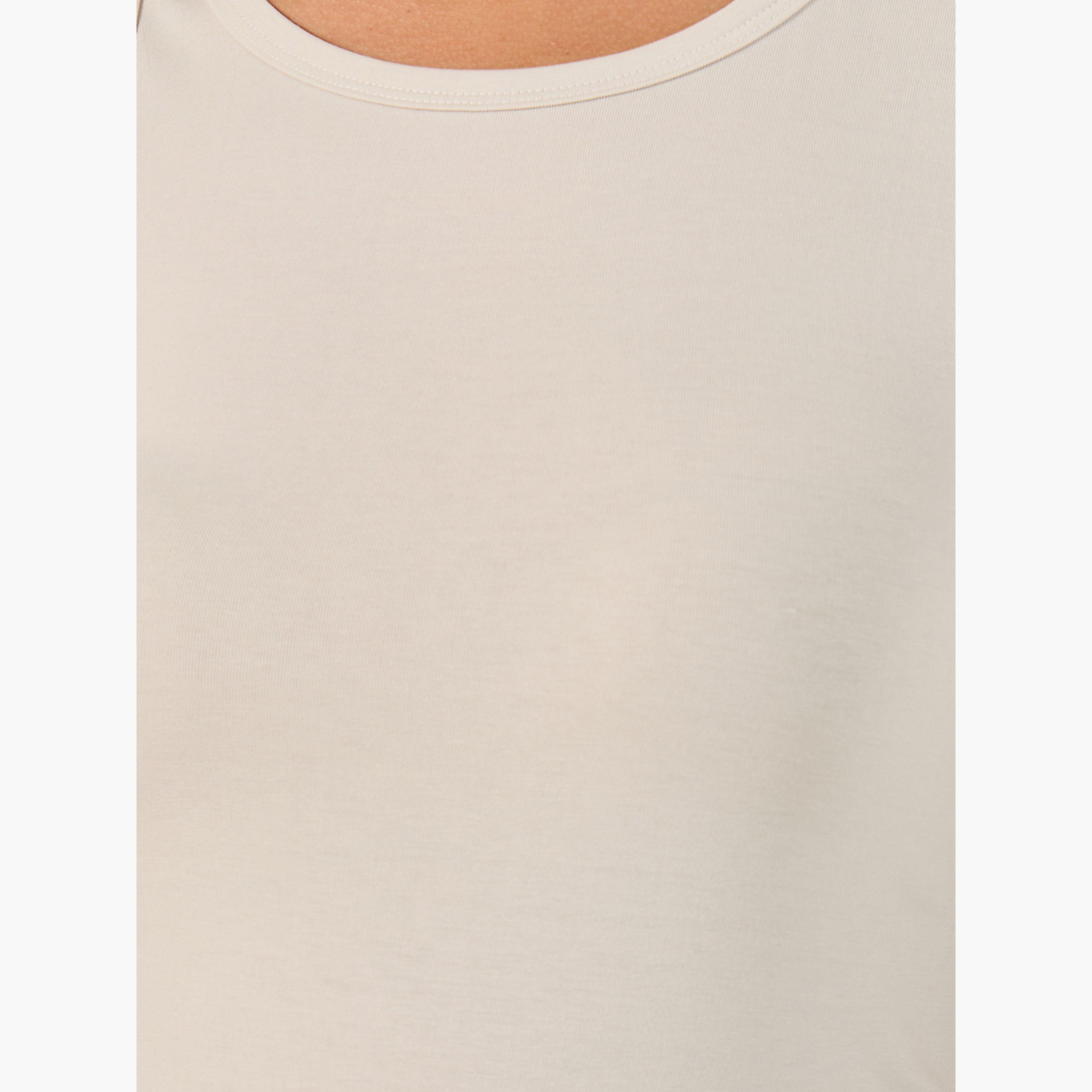 ستايلي - مجموعة بلوزة قطن ليكرا بدون أكمام - قطعتين-women-clothing-tshirts-image-5