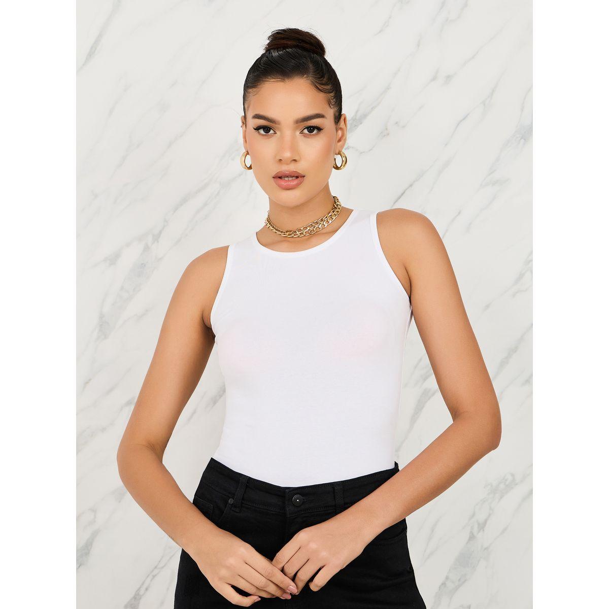 مجموعة من 2 بلوزة قطن ليكرا بلا اكمام-women-clothing-tshirts-image-2