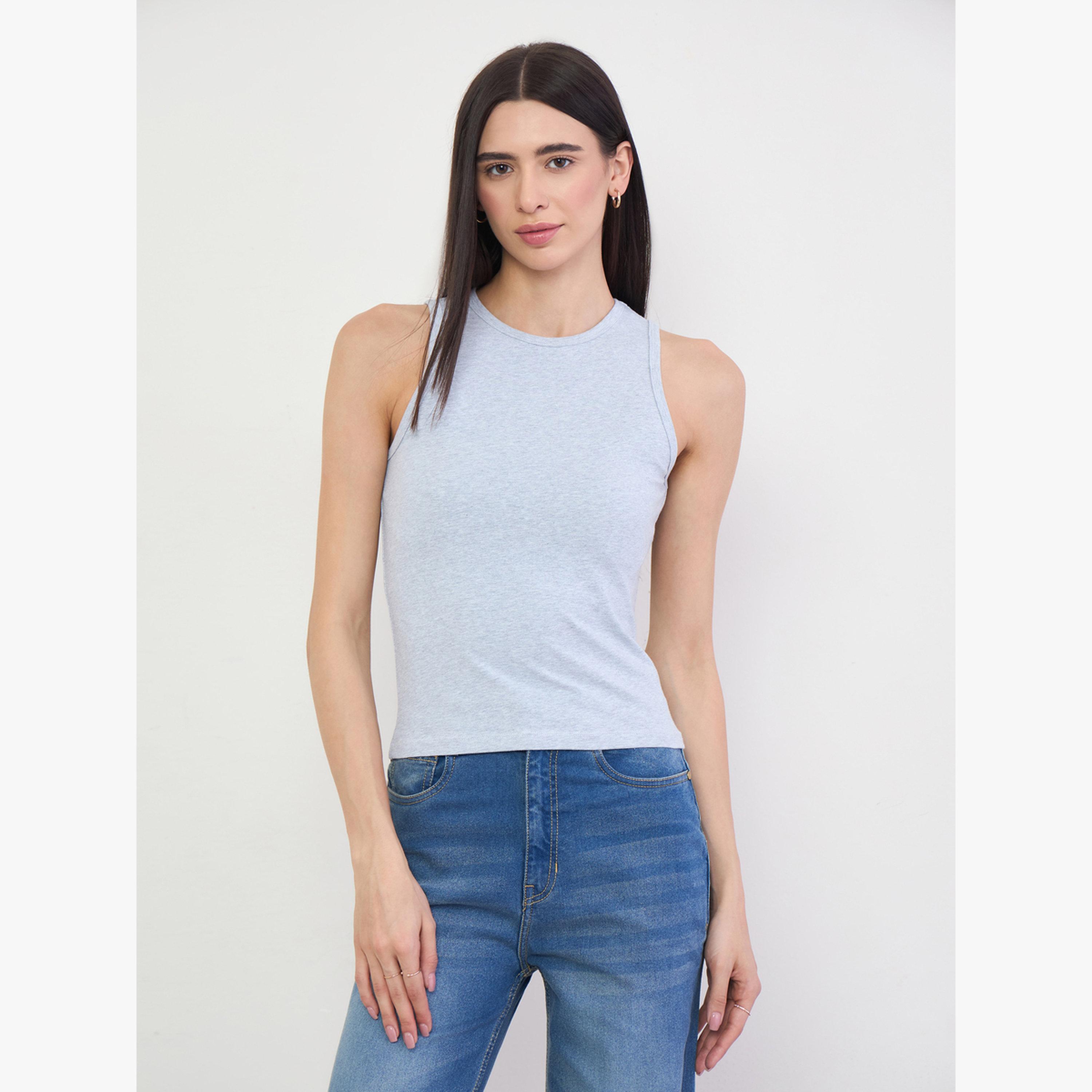 Styli Pack of 2 - Cotton Lycra Sleeveless Tank-women-clothing-tshirts-image-4