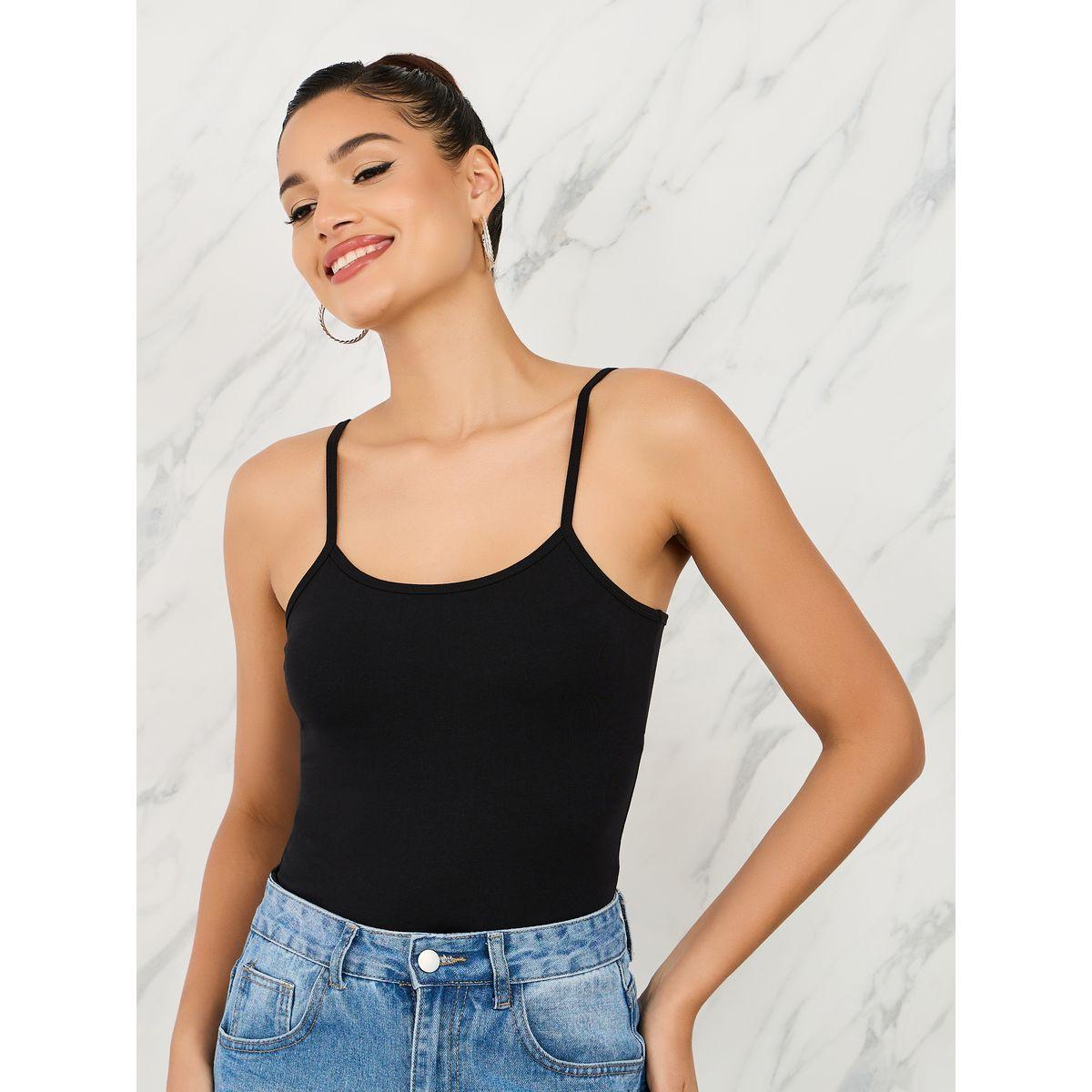 بلوزة سادة بحمالات وياقة سكوب-women-clothing-tshirts-image-6
