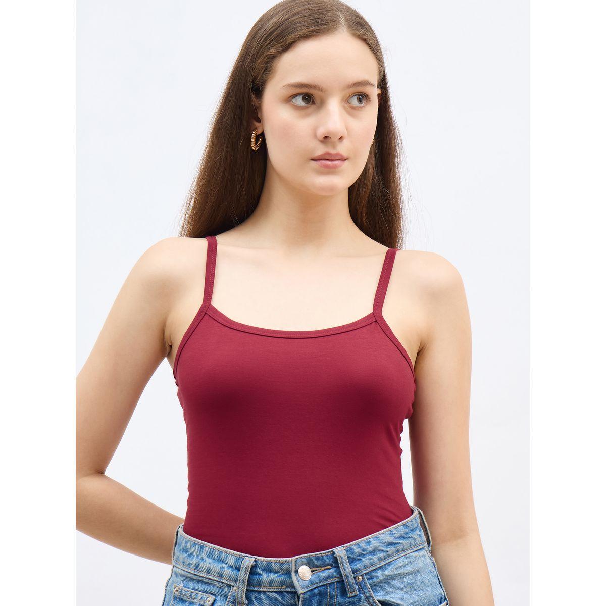 Styli Fitted Solid Scoop Neck Strappy Tank-women-clothing-tshirts-image-4