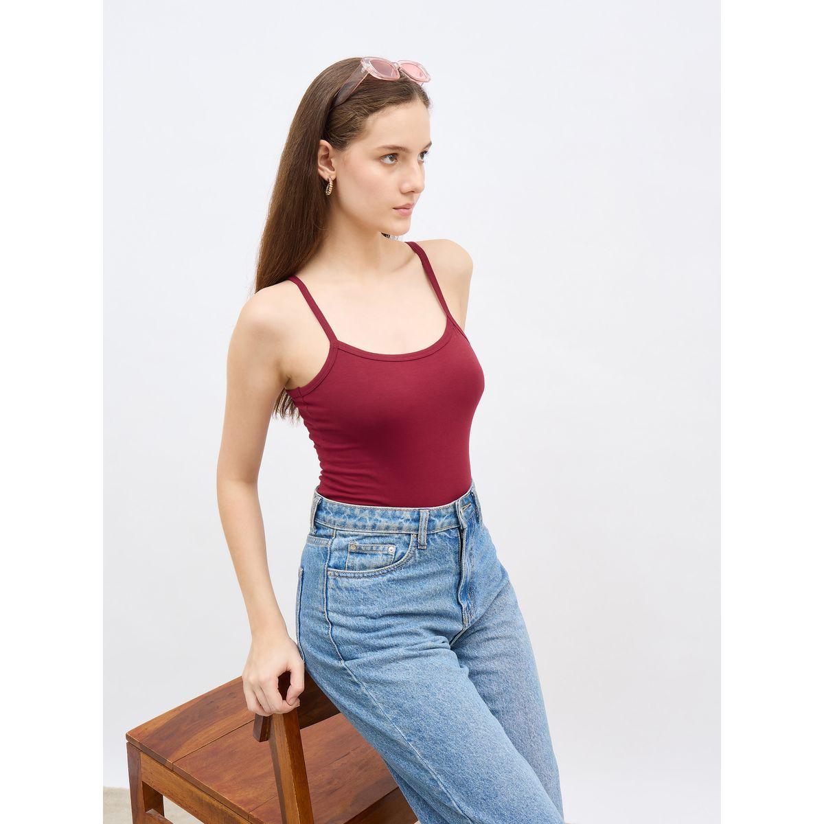 Styli Fitted Solid Scoop Neck Strappy Tank-women-clothing-tshirts-image-6