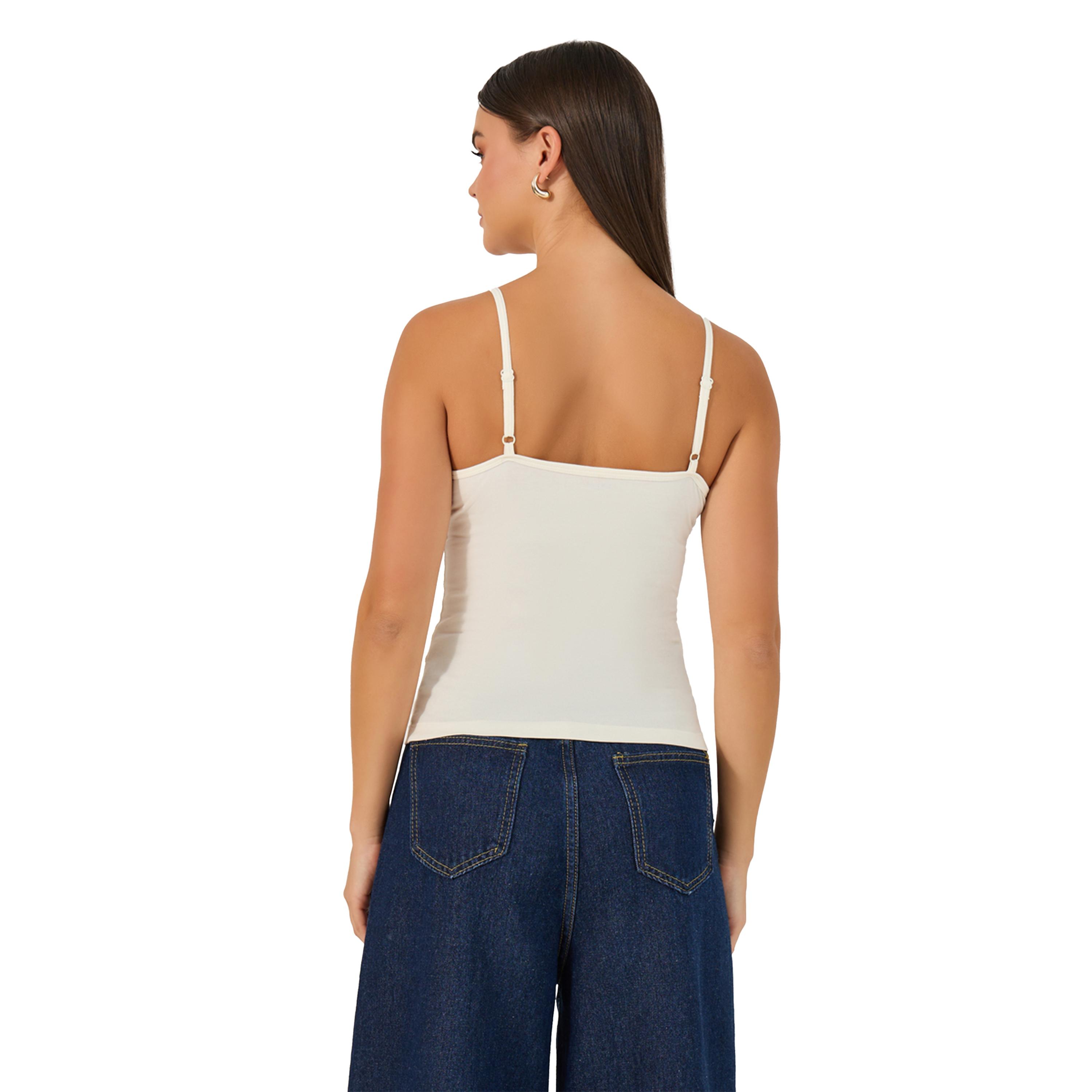 ستايلي -  تانك قصير برقبة دائرية وأربطة-women-clothing-tshirts-image-5