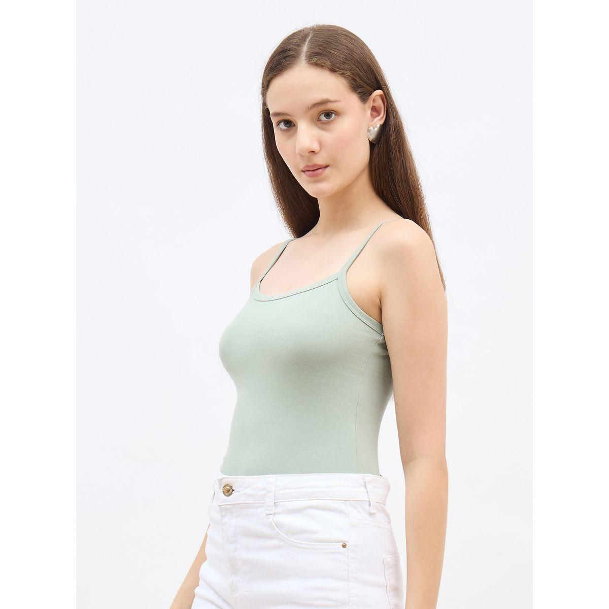 بلوزة سادة بياقة سكوب مع حمالات-women-clothing-tshirts-image-3