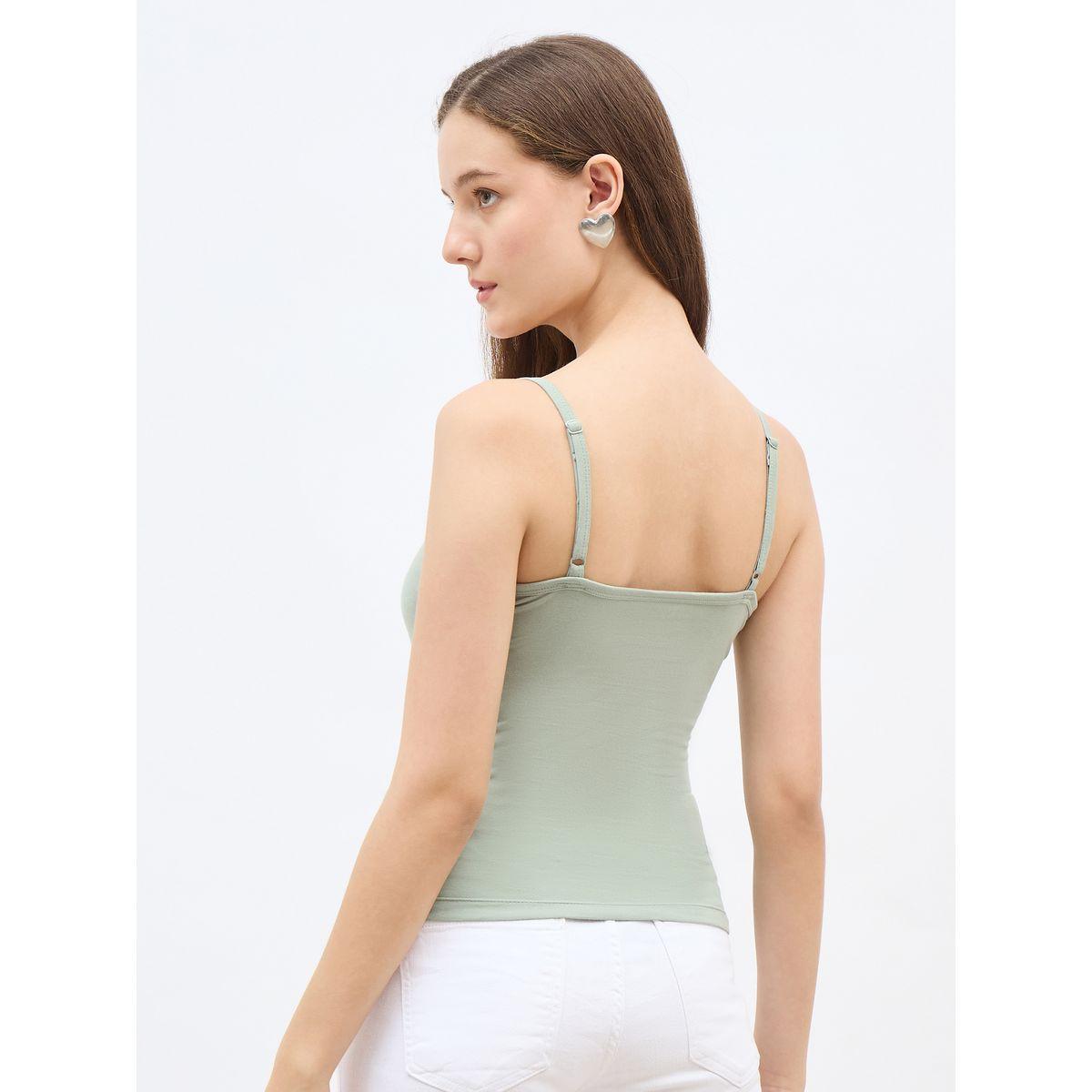 بلوزة سادة بياقة سكوب مع حمالات-women-clothing-tshirts-image-5