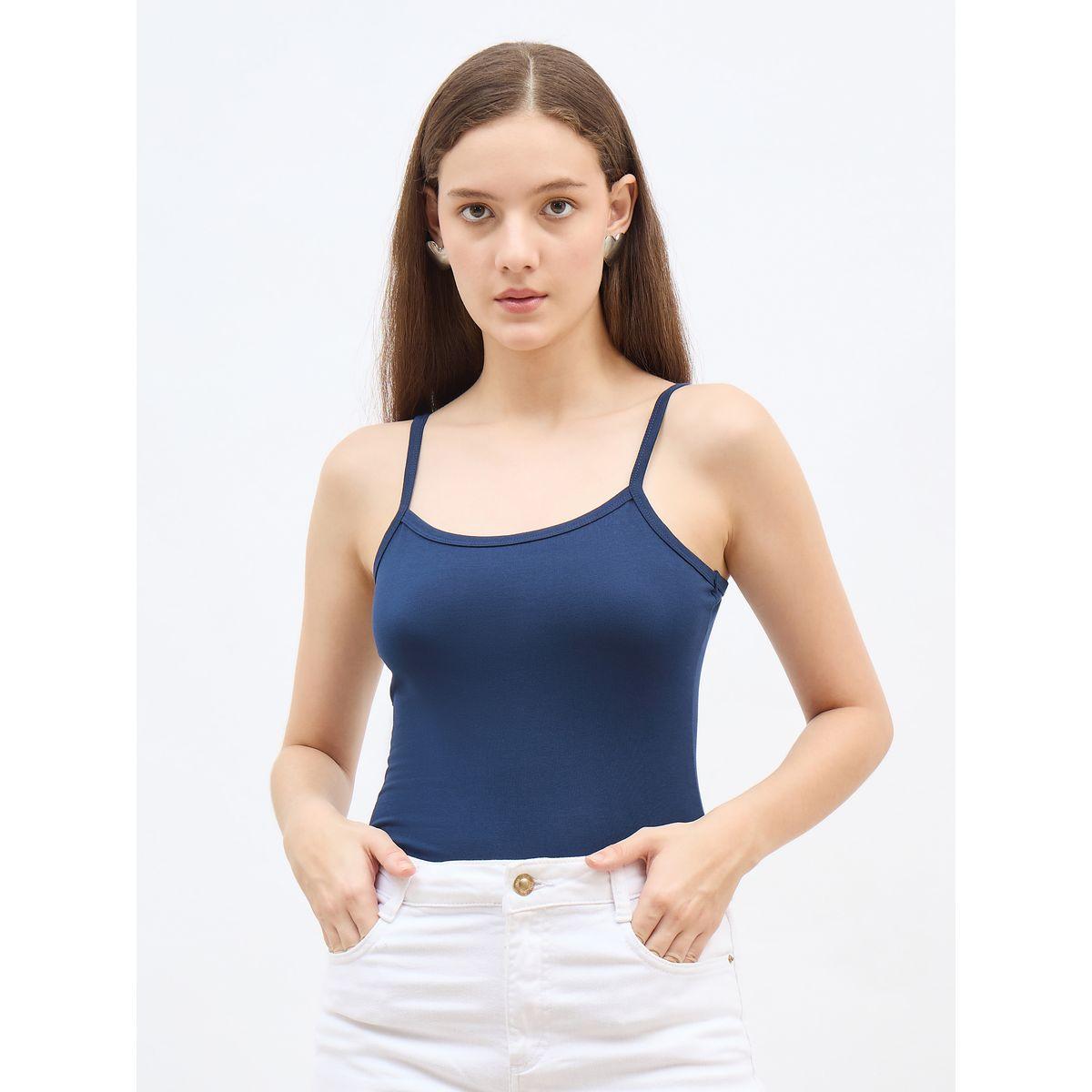 Styli Fitted Solid Scoop Neck Strappy Tank-women-clothing-tshirts-image-2