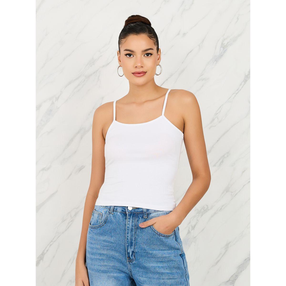 Styli Fitted Solid Scoop Neck Strappy Tank-women-clothing-tshirts-image-3
