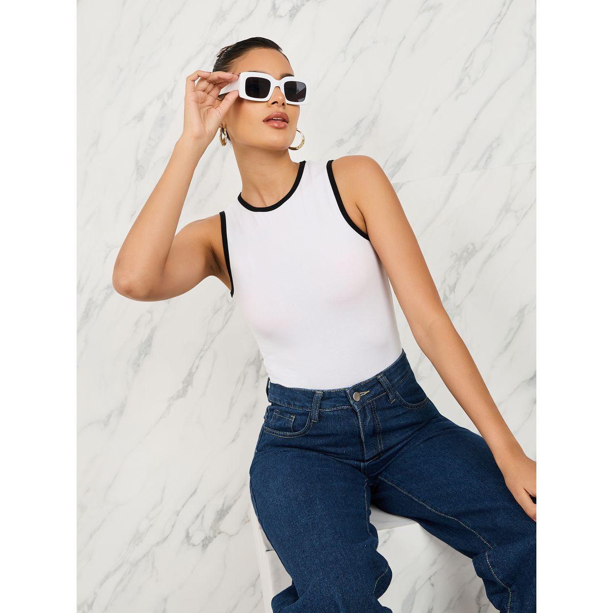 Styli Fitted Contrast Trim Tank-women-clothing-tshirts-image-6