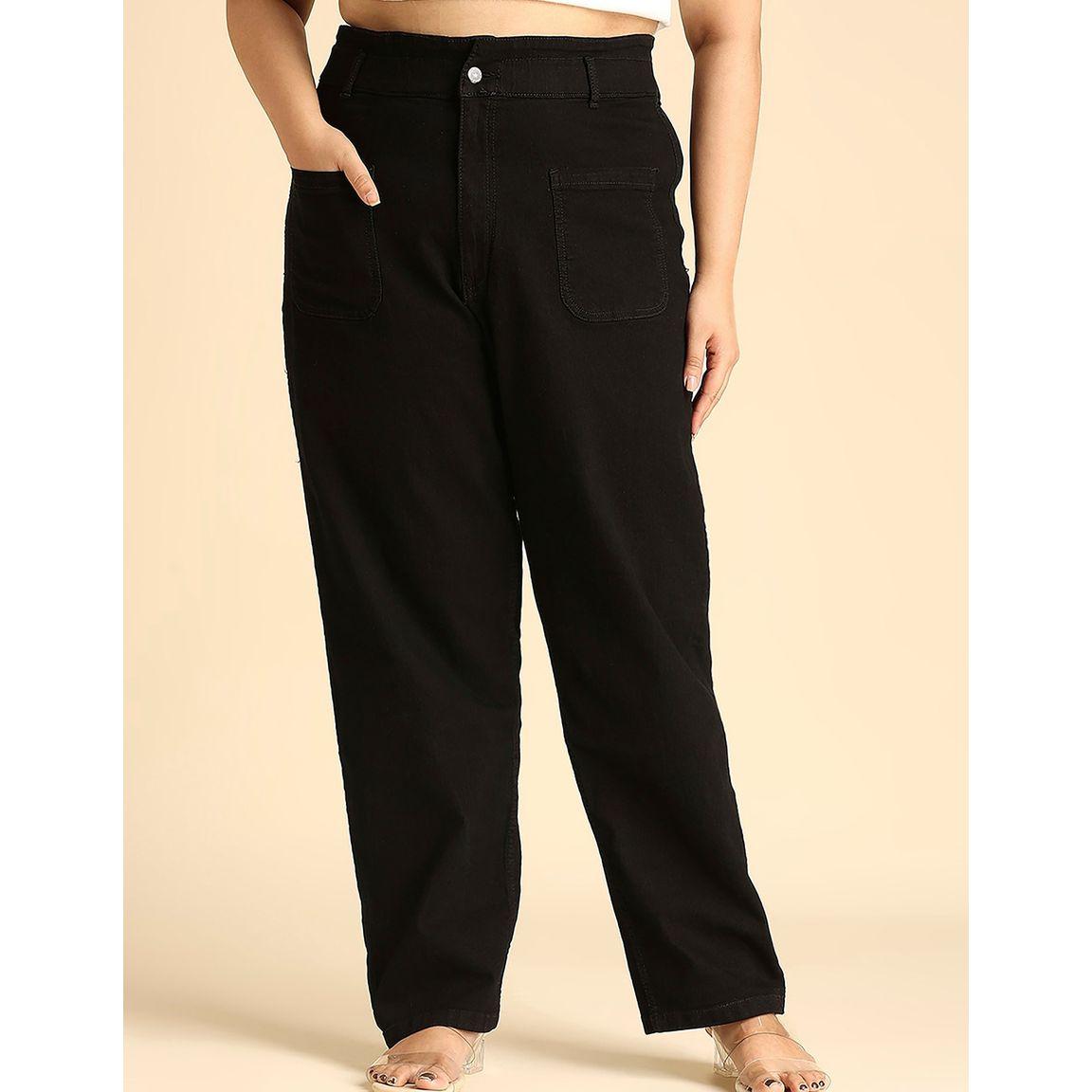 High Star X Styli  Plus Solid High Rise Jeans with Pockets-women-clothing-bottoms-jeans-image-2