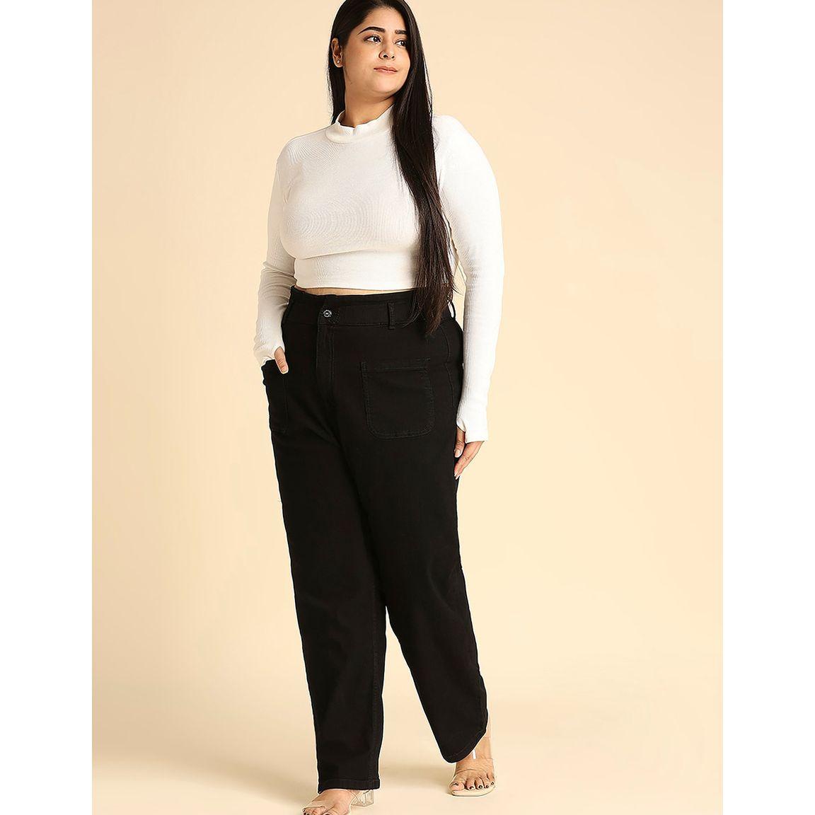 High Star X Styli  Plus Solid High Rise Jeans with Pockets-women-clothing-bottoms-jeans-image-4