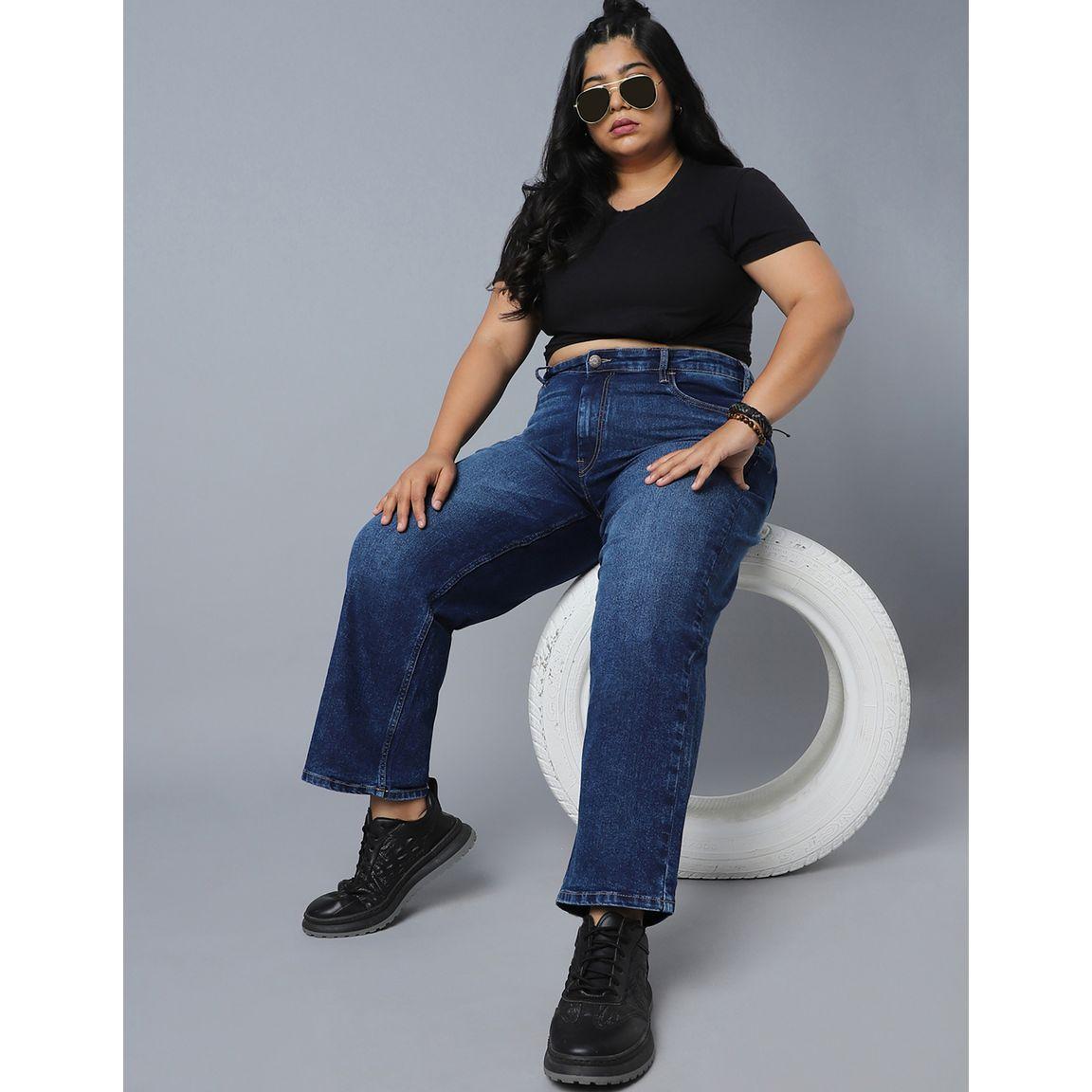 جينز بخصر عالي مع زر إغلاق هاي ستار × ستايلي-women-clothing-bottoms-jeans-image-4