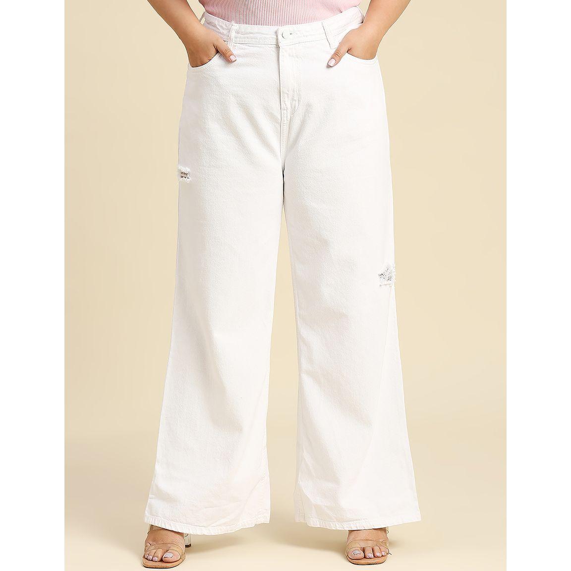 جينز بأرجل واسعة وتفاصيل ممزقة هاي ستار × ستايلي-women-clothing-bottoms-jeans-image-2