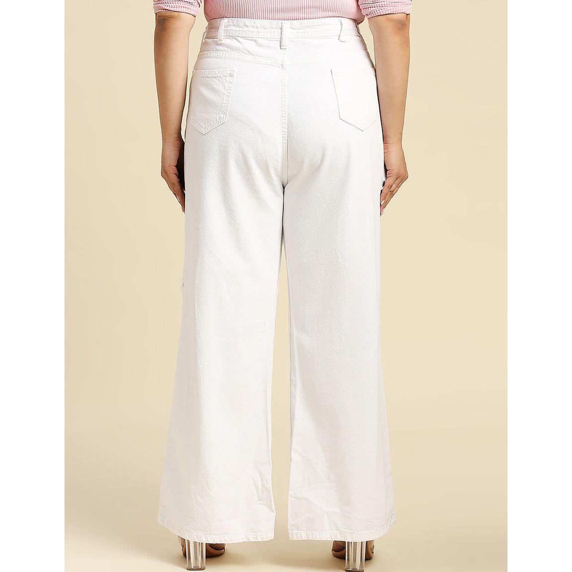 جينز بأرجل واسعة وتفاصيل ممزقة هاي ستار × ستايلي-women-clothing-bottoms-jeans-image-5