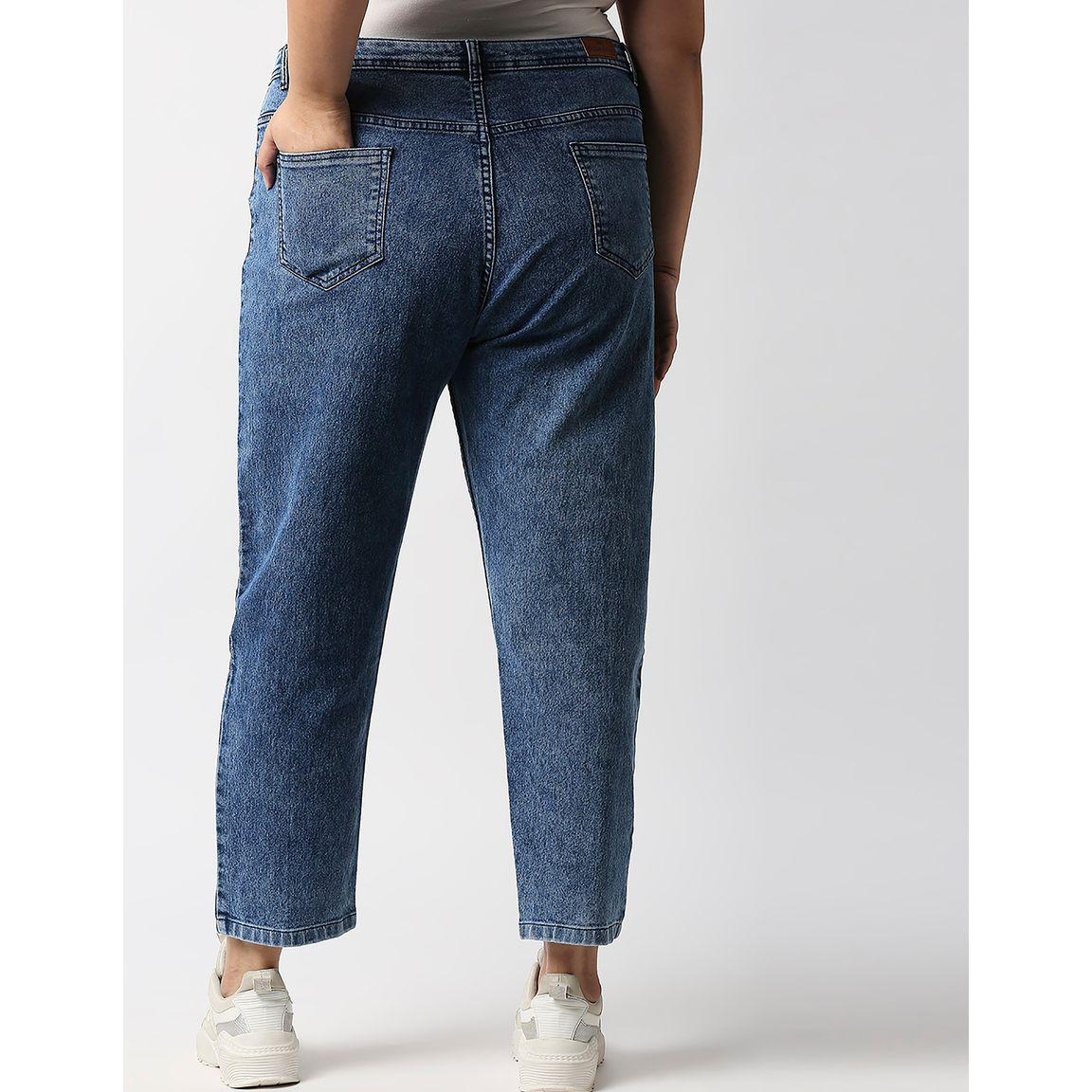 جينز بقصة موم مع خصر عالي هاي ستار × ستايلي-women-clothing-bottoms-jeans-image-5