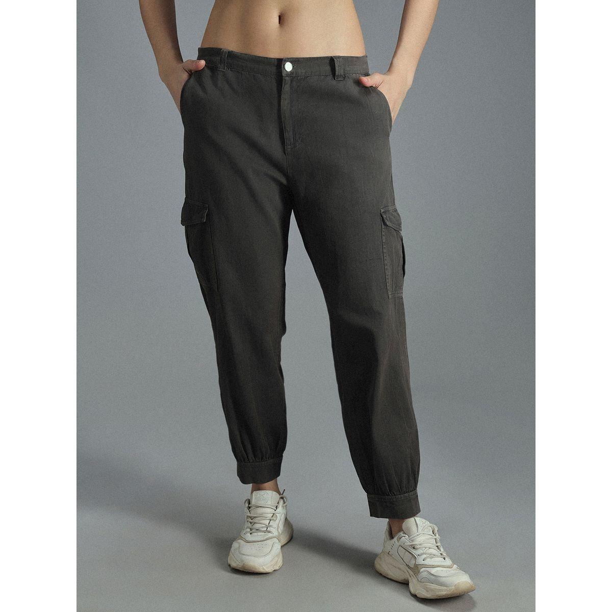 بنطال منسوج سادة مع جيب جانبي هاي ستار × ستايلي-women-clothing-bottoms-trousers-image-2