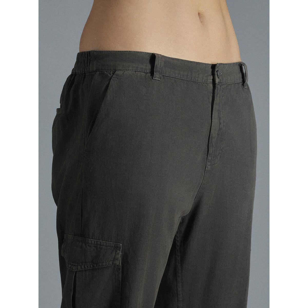 High Star X Styli  Solid Woven Trousers with Side Pocket-women-clothing-bottoms-trousers-image-4