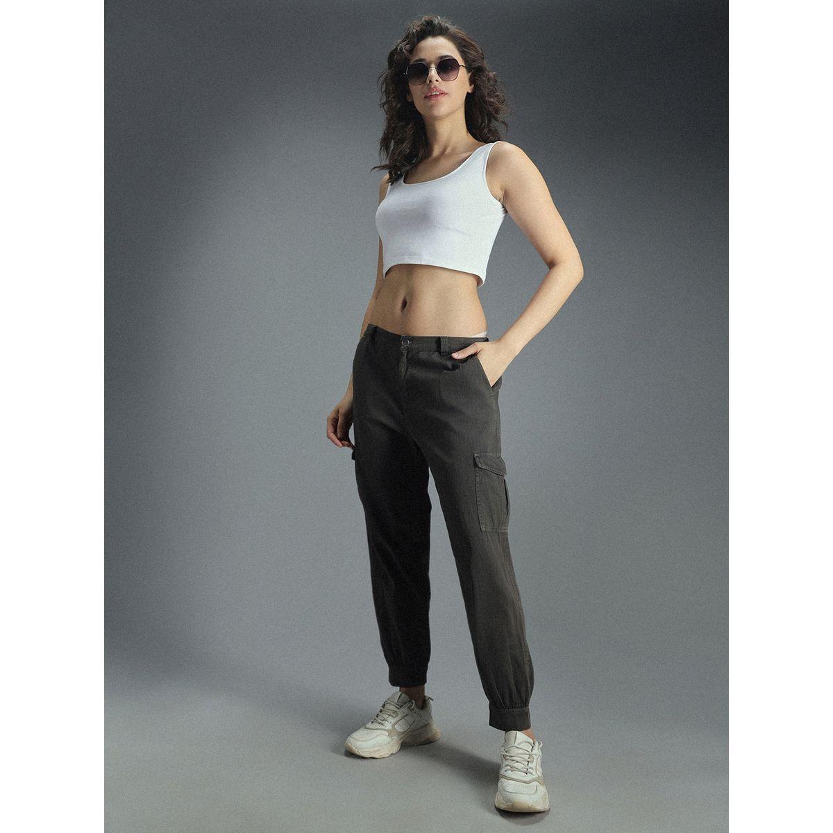 High Star X Styli  Solid Woven Trousers with Side Pocket-women-clothing-bottoms-trousers-image-5