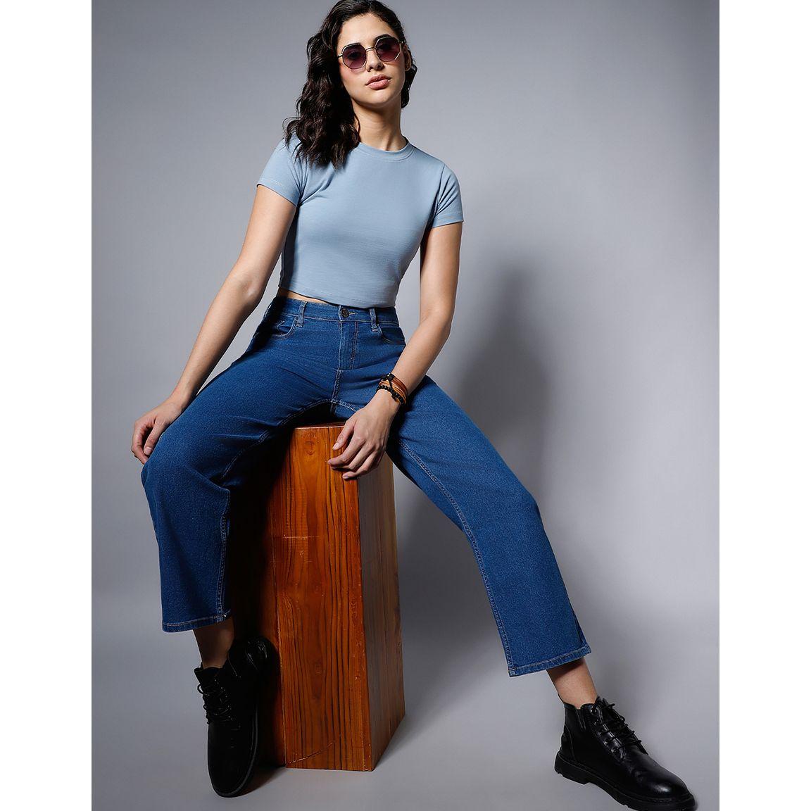 High Star X Styli  Mid Rise Stretchable Straight Fit Jeans-women-clothing-bottoms-jeans-image-1