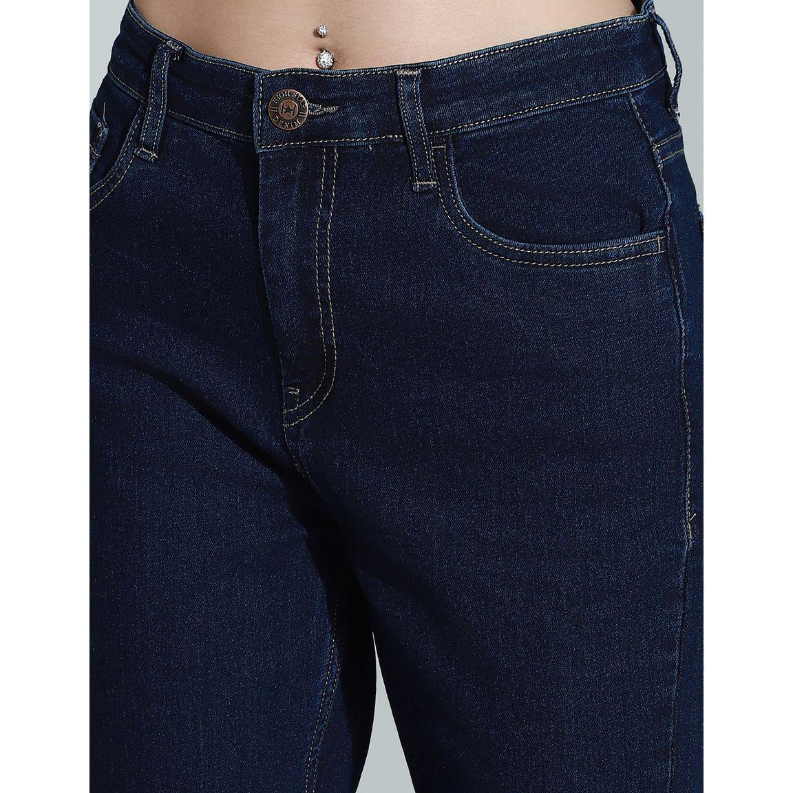 جينز بنسيج قابل للتمدد مع خصر عالي هاي ستار × ستايلي-women-clothing-bottoms-jeans-image-4
