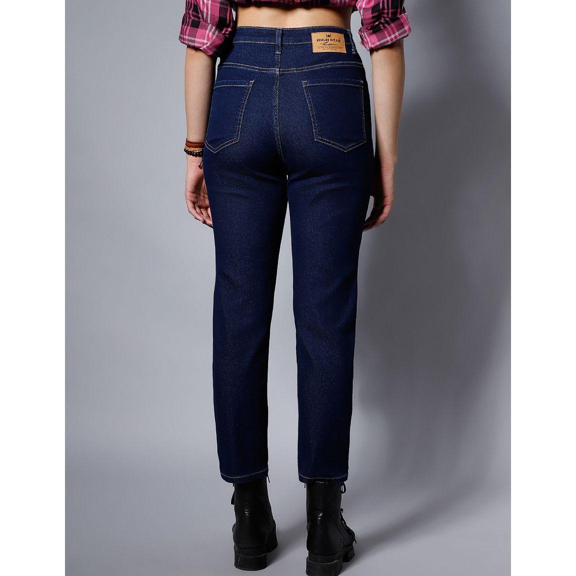 جينز بنسيج قابل للتمدد مع قصة أرجل مستقيمة هاي ستار × ستايلي-women-clothing-bottoms-jeans-image-4