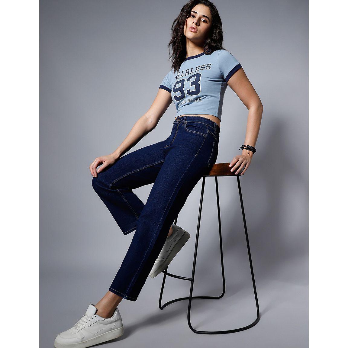 High Star X Styli  High Rise Straight Fit Stretchable Jeans-women-clothing-bottoms-jeans-image-1