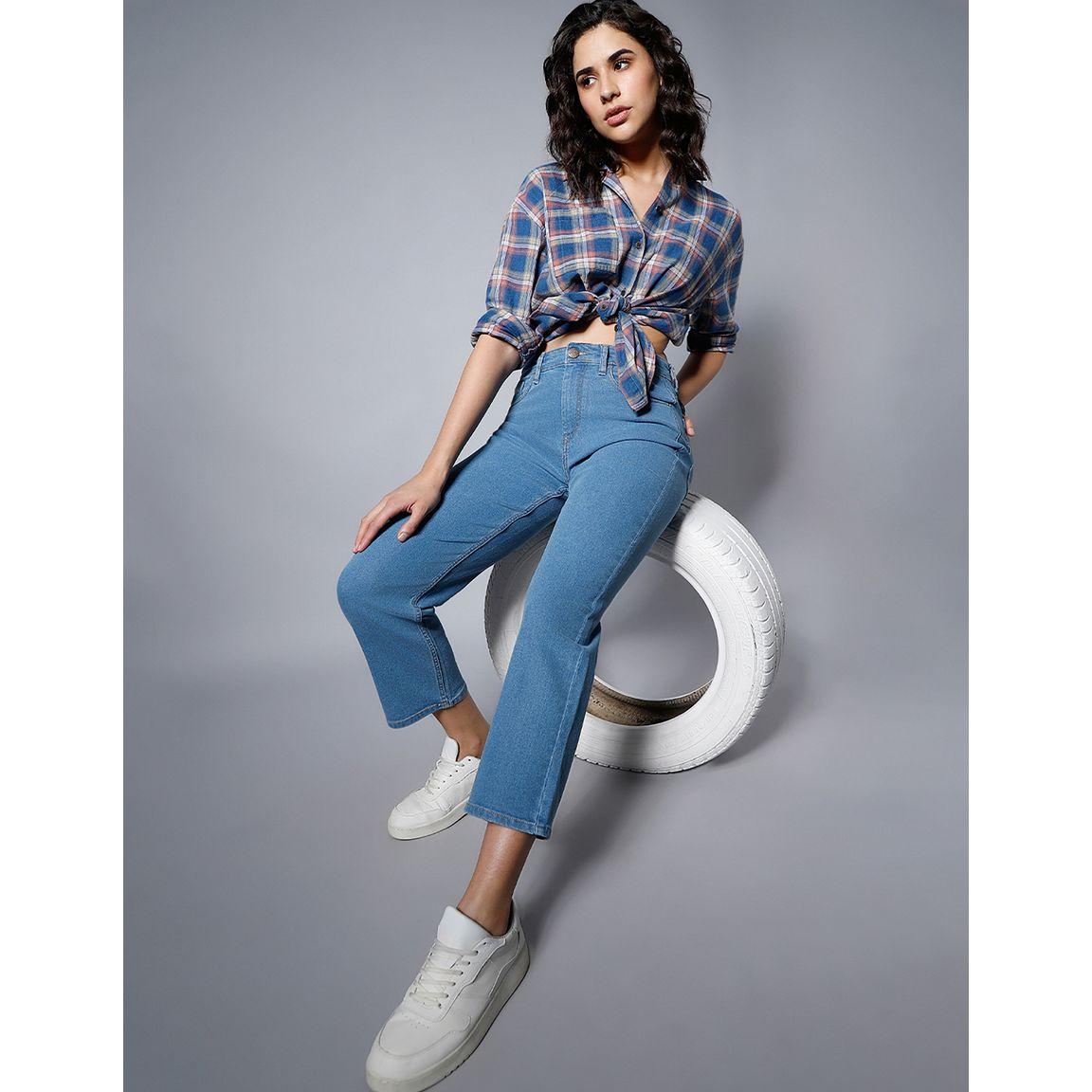 High Star X Styli  High Rise Straight Leg Stretchable Jeans-women-clothing-bottoms-jeans-image-1