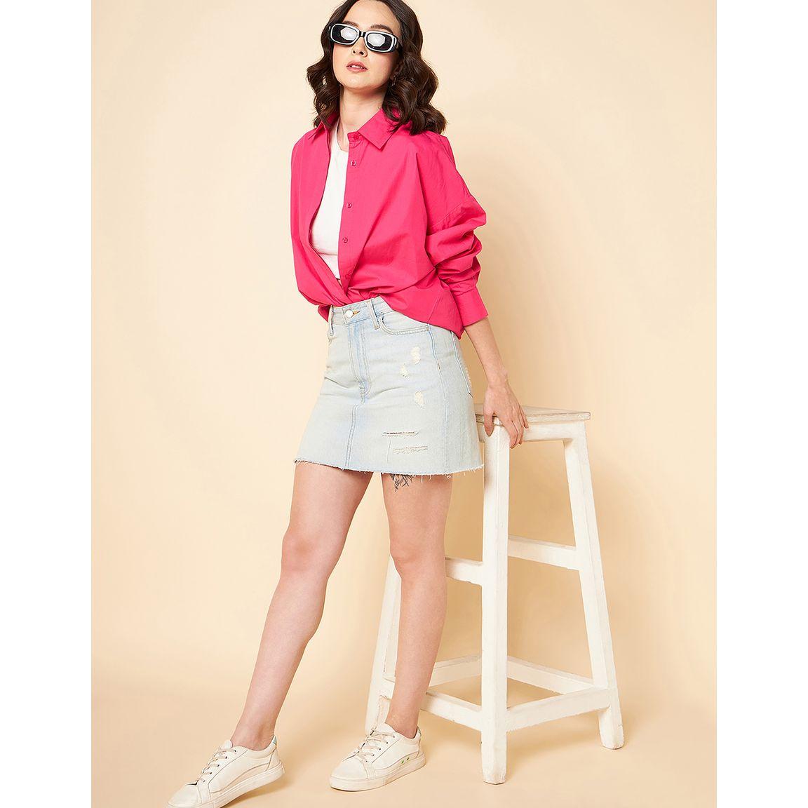 High Star X Styli  Oversized Solid Longline Shirt-women-clothing-shirtsandblouses-shirts-image-1