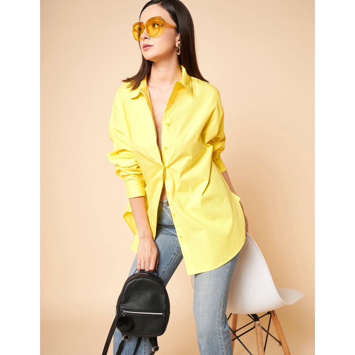 High Star X Styli  Oversized Solid Curved Hem Shirt-women-clothing-shirtsandblouses-shirts-image-1