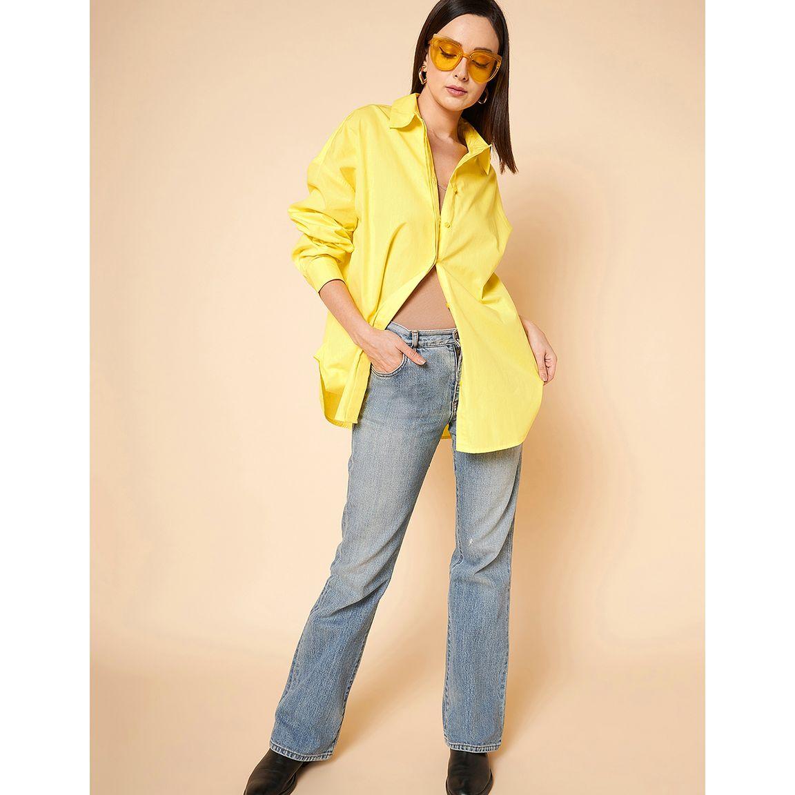 High Star X Styli  Oversized Solid Curved Hem Shirt-women-clothing-shirtsandblouses-shirts-image-2