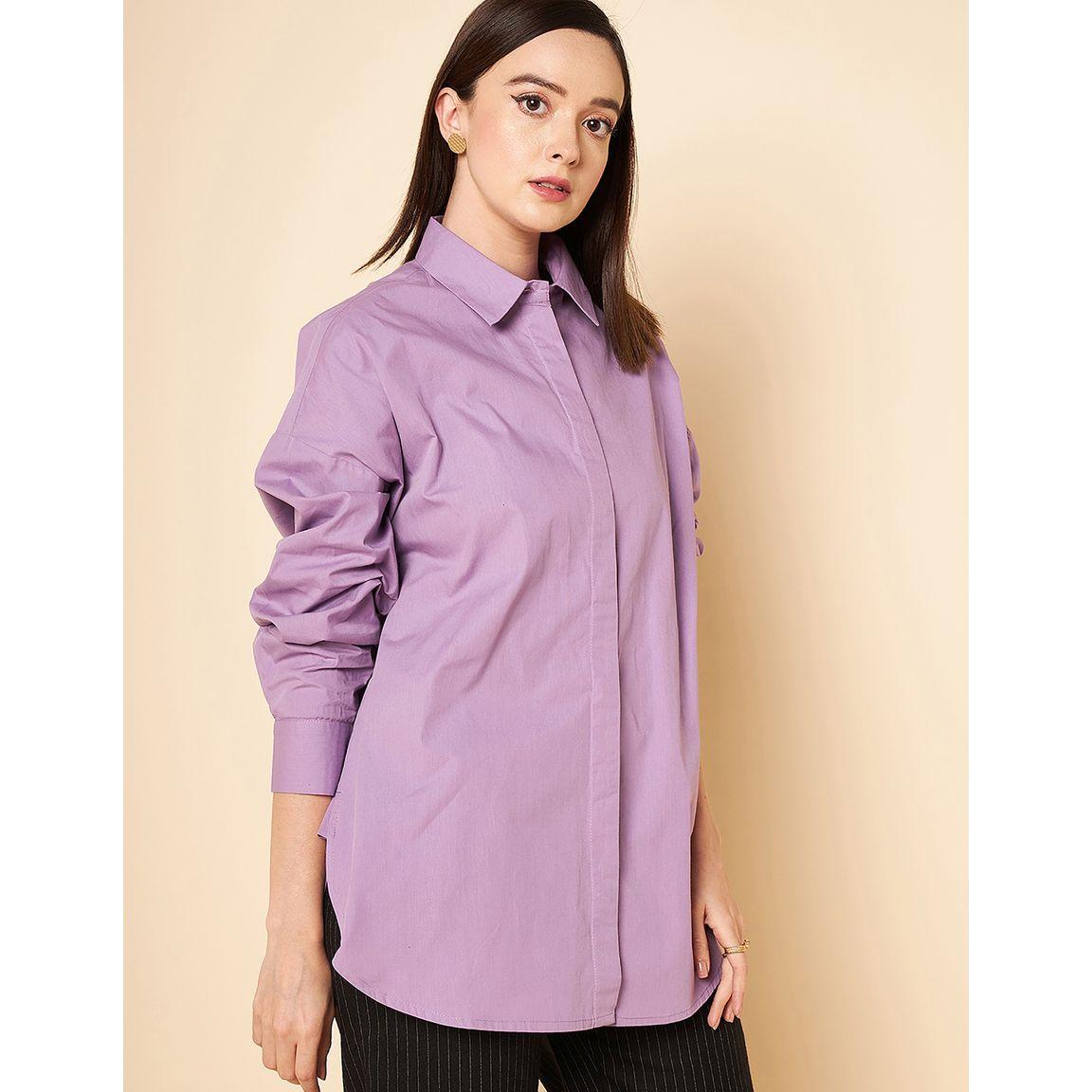 High Star Oversized Solid Button Front Shirt-women-clothing-shirtsandblouses-shirts-image-3