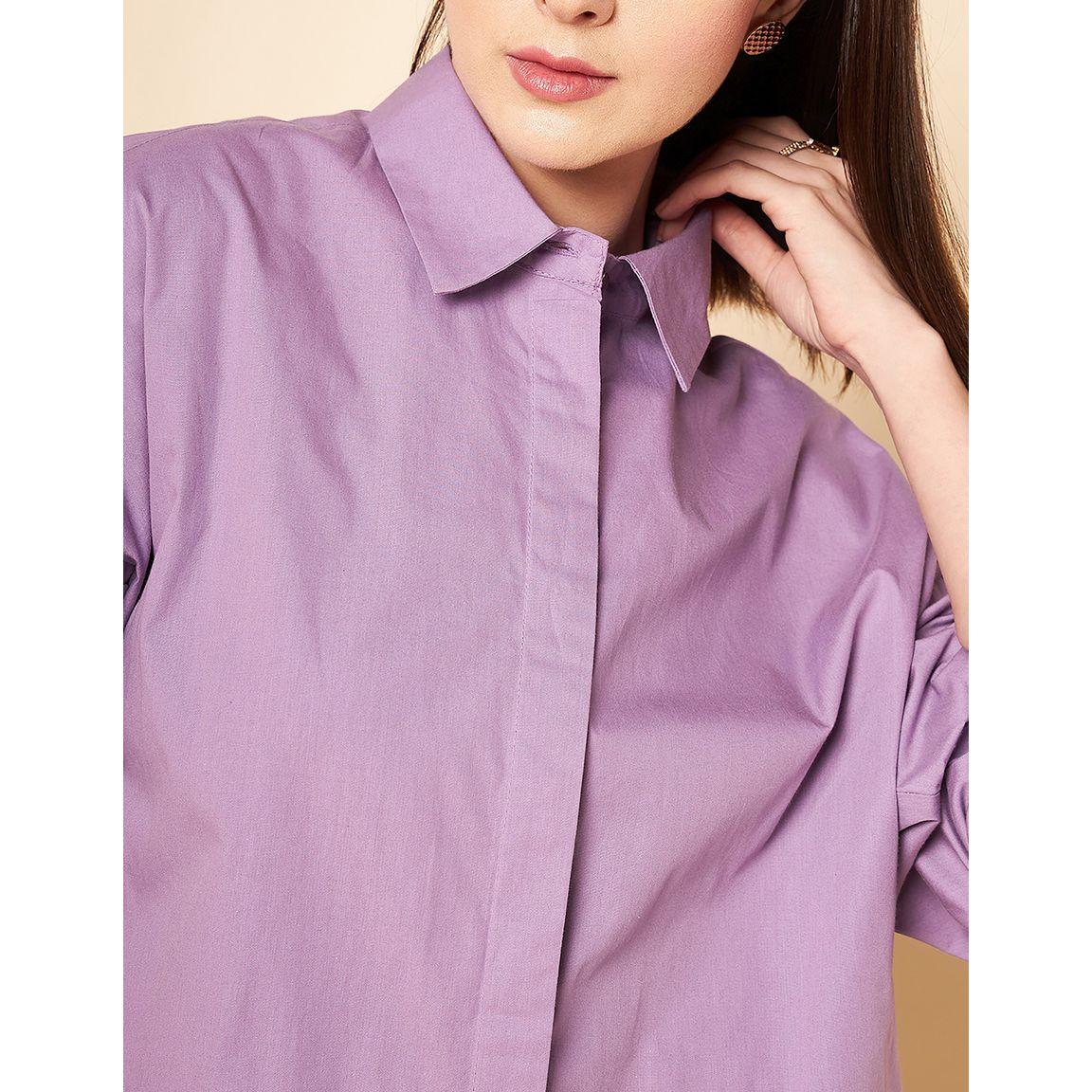 High Star Oversized Solid Button Front Shirt-women-clothing-shirtsandblouses-shirts-image-5