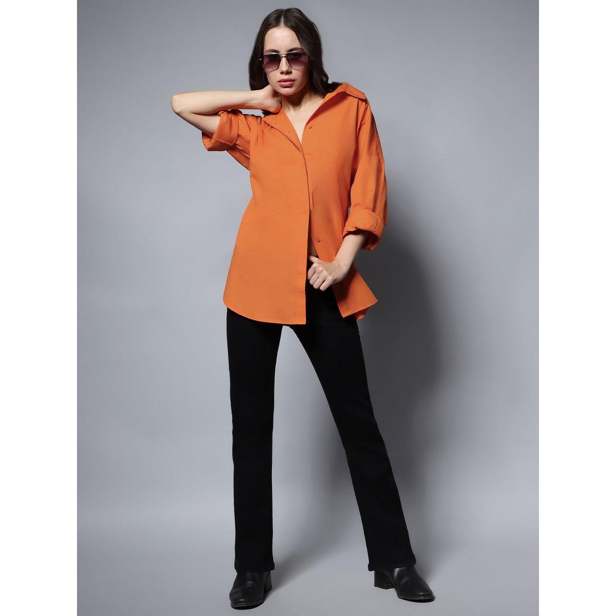 High Star X Styli Oversized Button Placket Drop Shoulder Shirt-women-clothing-shirtsandblouses-shirts-image-2