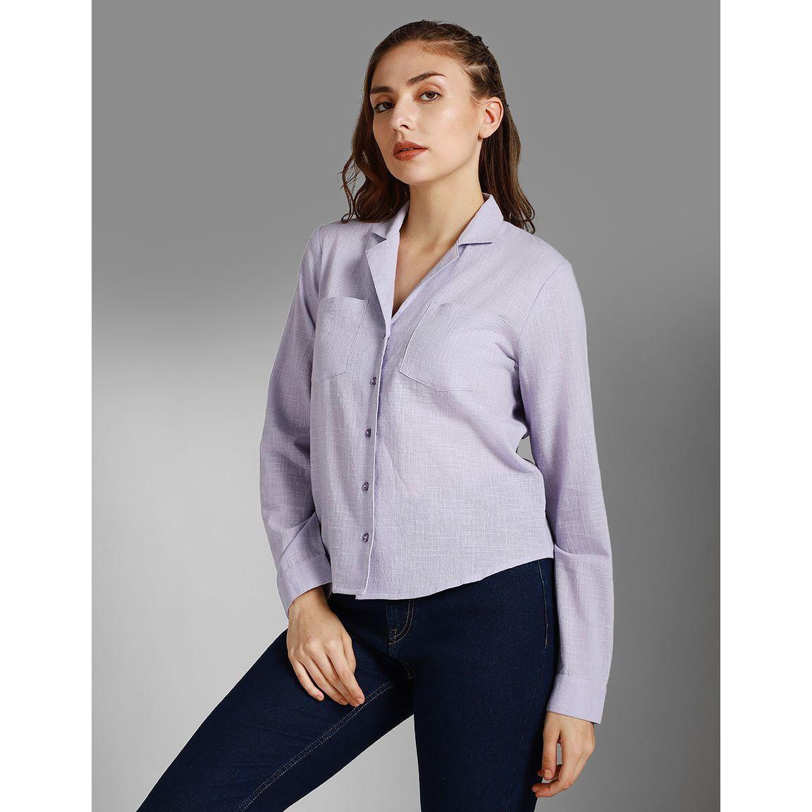 بلوزة بياقة كوبان وتفاصيل جيوب-women-clothing-shirtsandblouses-shirts-image-2