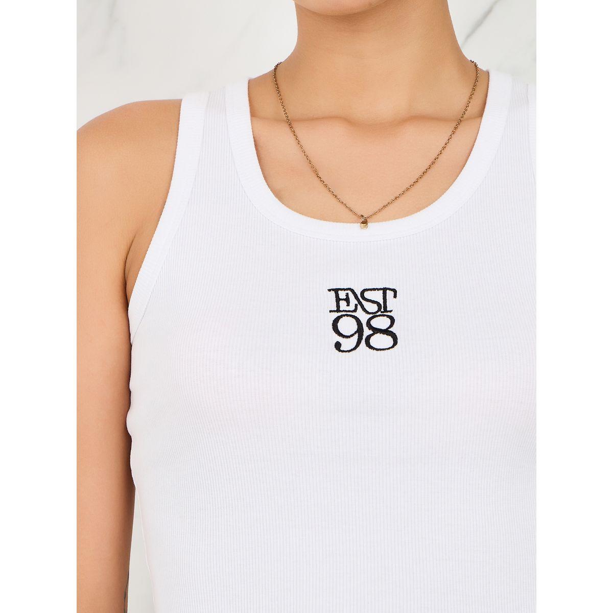 Styli Fitted Est 98 Embroidered Ribbed Tank-women-clothing-tshirts-image-4