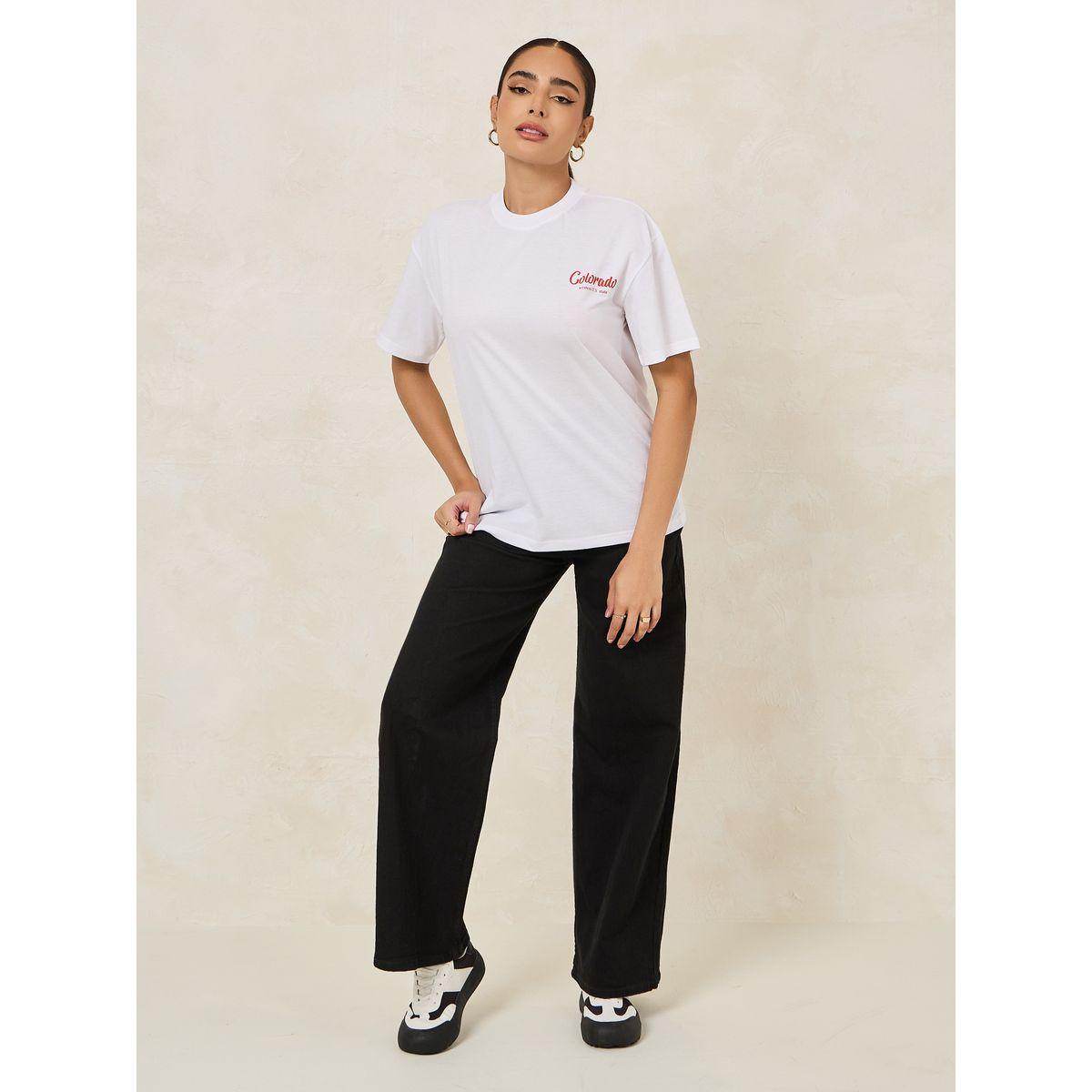 Styli Oversized Colorado Slogan Round Neck T-Shirt-women-clothing-tshirts-image-2