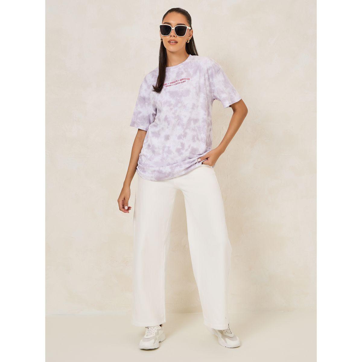 Styli Oversized Tie and Dye Limitless Slogan T-Shirt-women-clothing-tshirts-image-2