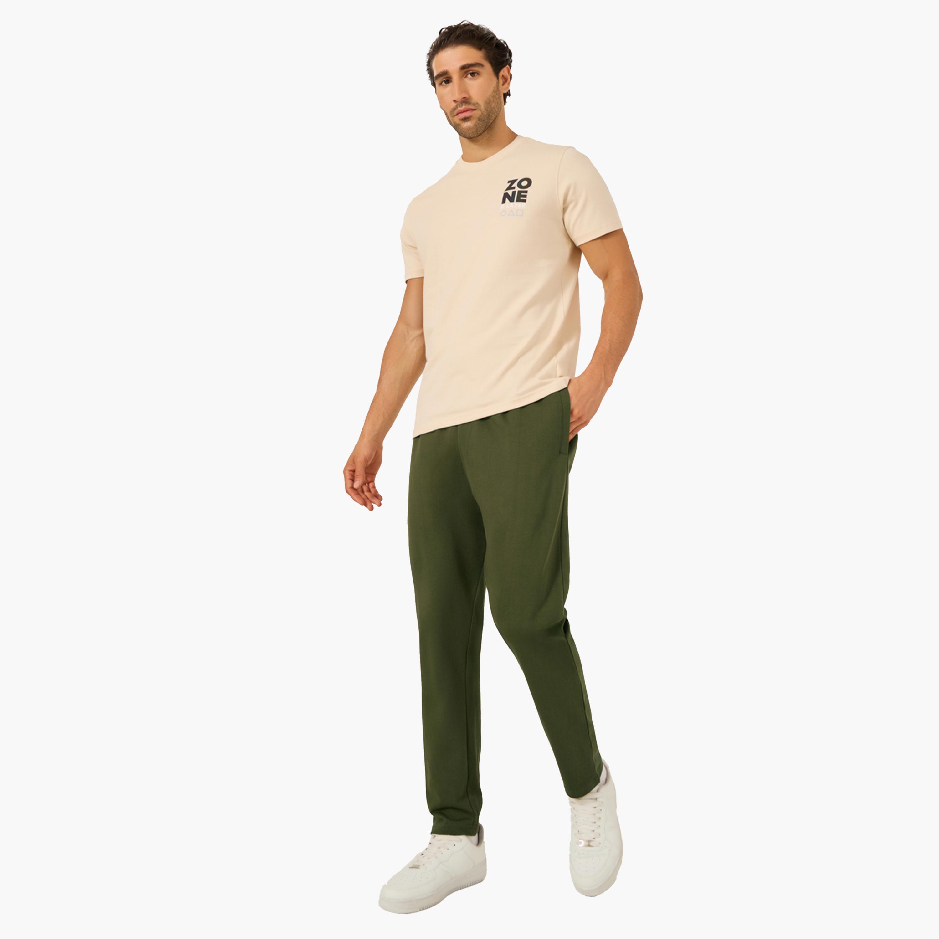 ستايلي-  بنطال رياضي سليم تيري ايكو ايرث مفتوح الحافة مع جيوب جانبية-men-clothing-bottoms-joggers-image-2