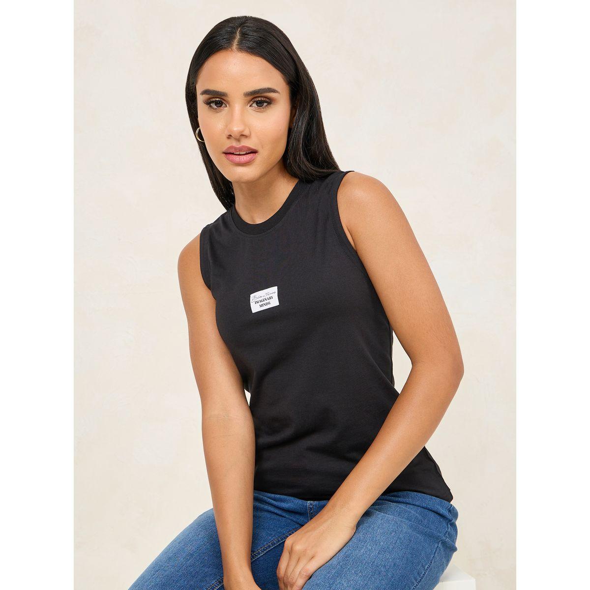 Styli Regular Fit Believe in Tomorrow Badge Slogan Tank-women-clothing-tshirts-image-1