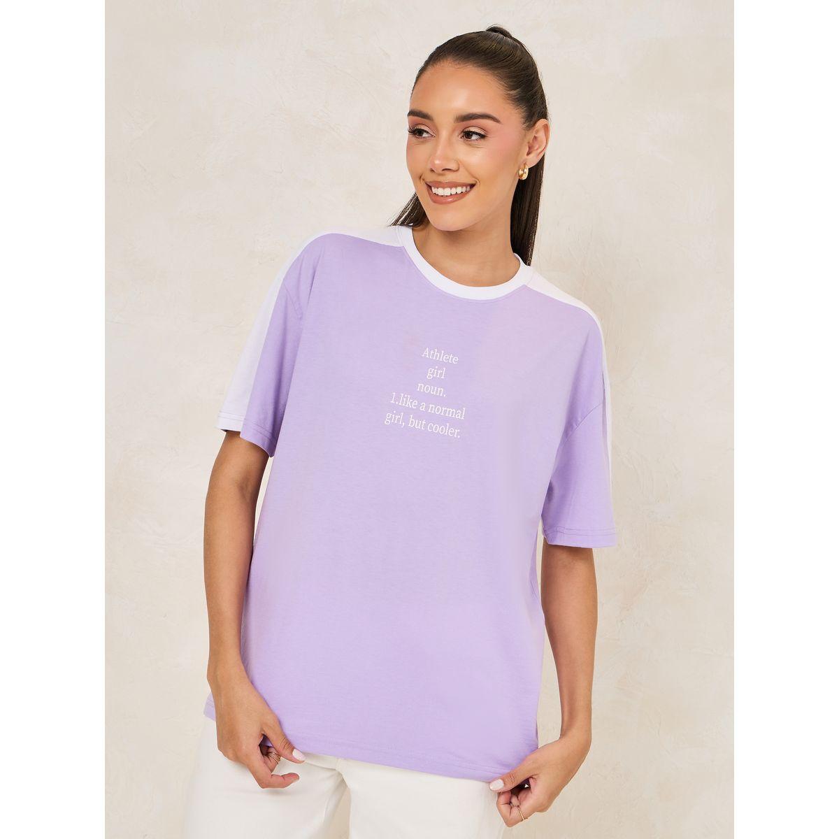 Styli Oversized Athlete Girl Slogan Round Neck T-Shirt-women-clothing-tshirts-image-3