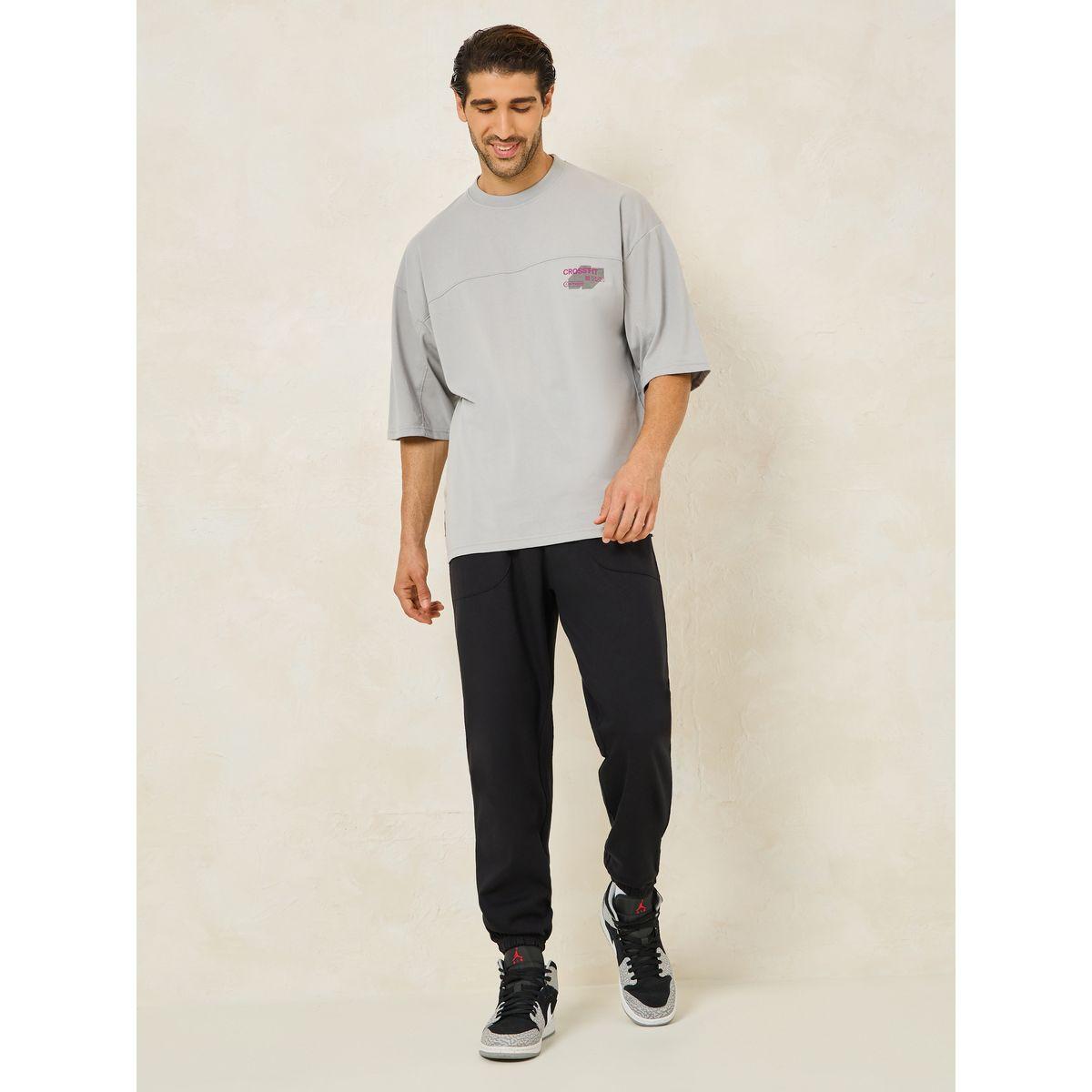 Styli Oversized Terry Jogger with Panel Pocket & Elasticated Cuff-men-clothing-bottoms-joggers-image-2